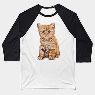 Orange Cat Baseball T-Shirt